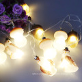 Happy live 23m glass mushroom and nut led battery animal decoration light, fancy patio decoration string light glass